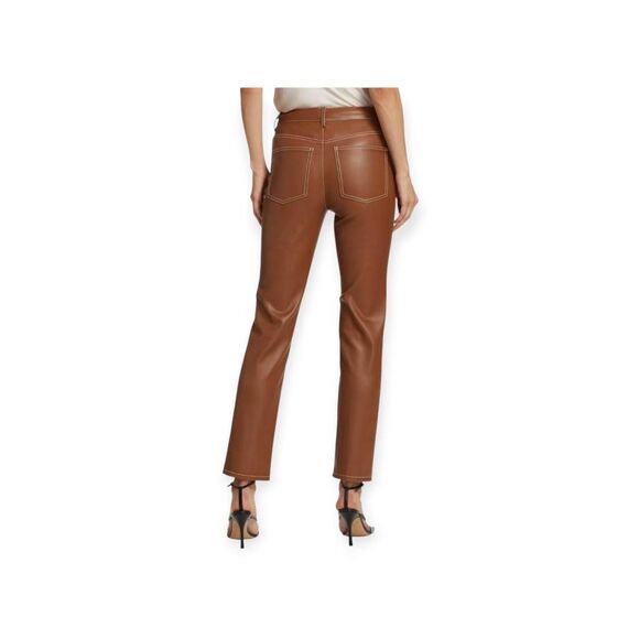 Staud Elliot Brown Faux Leather Pants - Picture 5 of 16